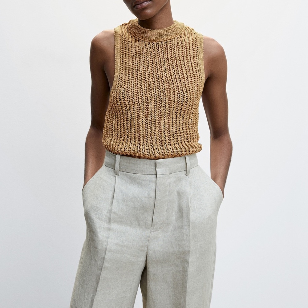 Mango Knit Sleeveless Knit Top